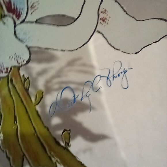 Vtg Signed Dorothy Thorpe Flowers & Ribbon Serving Tray-MCM-Transferware-Candy - Picture 9 of 9